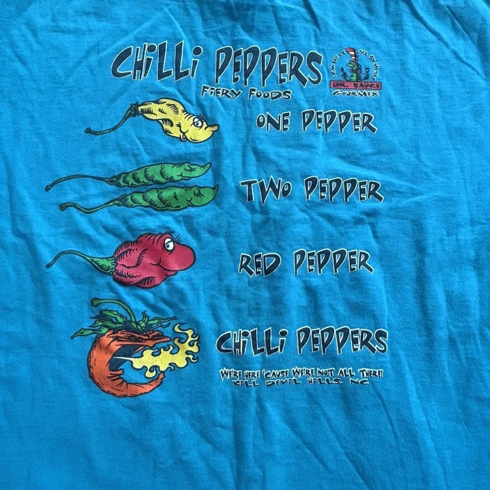 VTG Authentic Chili Peppers OBX Kill Devil Hills NC T-Shirt, XXL‎ SINGLE STITCH